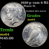 1926-p vam 6 R5 Peace Dollar $1 Grades Choice Unc
