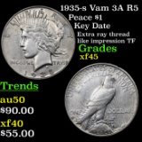 1935-s Vam 3A R5 Peace Dollar $1 Grades xf+