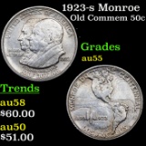 1923-s Monroe Old Commem Half Dollar 50c Grades Choice AU