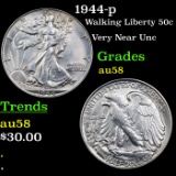 1944-p Walking Liberty Half Dollar 50c Grades Choice AU/BU Slider