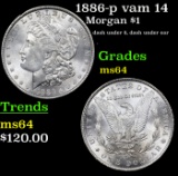 1886-p vam 14 Morgan Dollar $1 Grades Choice Unc