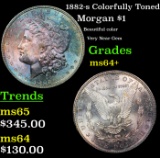 1882-s Colorfully Toned Morgan Dollar $1 Grades Choice+ Unc