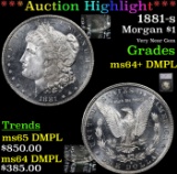 ***Auction Highlight*** 1881-s Morgan Dollar $1 Graded ms64+ DMpl By SEGS (fc)