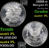 1888-o Morgan Dollar $1 Graded ms64+ PL