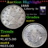 ***Auction Highlight*** 1888 Liberty Nickel 5c Graded Choice+ Unc By USCG (fc)