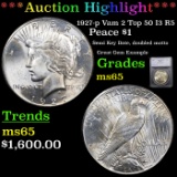 ***Auction Highlight*** 1927-p Vam 2 Top 50 I3 R5 Peace Dollar $1 Graded ms65 By SEGS (fc)