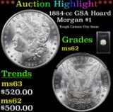 ***Auction Highlight*** 1884-cc GSA Hoard Morgan Dollar $1 Grades Select Unc (fc)