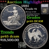 Proof ***Auction Highlight*** 1881 Trade Dollar $1 Graded pr65 DCAM By SEGS (fc)