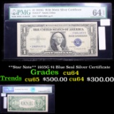 **Star Note** 1935G $1 Blue Seal Silver Certificate Graded cu64 By PMG