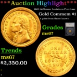 ***Auction Highlight*** 1903 Jefferson Louisiana Purchase Gold Commem Dollar 1 Graded ms67 By SEGS (
