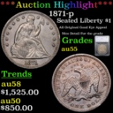 ***Auction Highlight*** 1871-p Seated Liberty Dollar $1 Graded au55 By SEGS (fc)