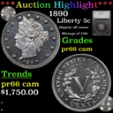 Proof ***Auction Highlight*** 1890 Liberty Nickel 5c Graded pr66 cam By SEGS (fc)