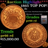 Proof ***Auction Highlight*** 1865 TOP POP! Two Cent Piece 2c Graded pr66 rd By SEGS (fc)