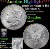 ***Auction Highlight*** 1889-cc vam 4 R5 Morgan Dollar $1 Graded BU+ By USCG (fc)