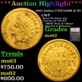 ***Auction Highlight*** 1863 Indian F-NY-630M-16 R7 Civil War Token 1c Graded ms62 By SEGS (fc)