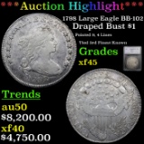 ***Auction Highlight*** 1798 Large Eagle BB-102 Draped Bust Dollar $1 Graded xf45 By SEGS (fc)