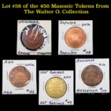 Lot #58 of the 450 Masonic Tokens from The Walter O. Collection