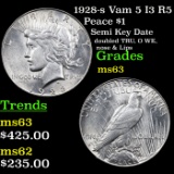 1928-s Vam 5 I3 R5 Peace Dollar $1 Grades Select Unc
