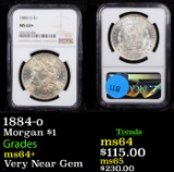 NGC 1884-o Morgan Dollar $1 Graded ms64+ By NGC