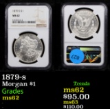NGC 1879-s Morgan Dollar $1 Graded ms62 By NGC