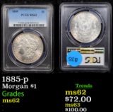 PCGS 1885-p Morgan Dollar $1 Graded ms62 By PCGS