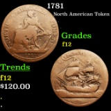 1781 North American Token Grades f, fine