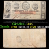 1863 MILLEDGEVILLE, GA $100 STATE BANK OF GEORGIA Obsolete Currency Grades vf++