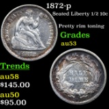 1872-p Seated Liberty Half Dime 1/2 10c Grades Select AU