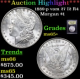 ***Auction Highlight*** 1889-p vam 27 I2 R4 Morgan Dollar $1 Graded GEM+ Unc By USCG (fc)