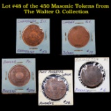 Lot #48 of the 450 Masonic Tokens from The Walter O. Collection