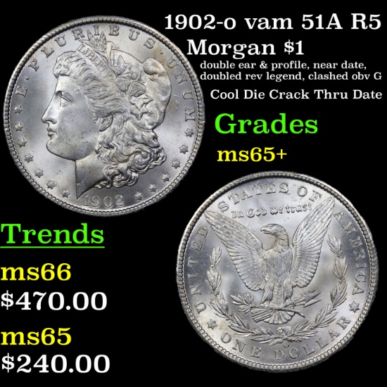 1902-o vam 51A R5 Morgan Dollar $1 Grades GEM+ Unc