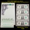 UNCUT MINT SHEET of 4x 1985 $1 Federal Reserve Notes All GEM Or Better Intresting Serial #