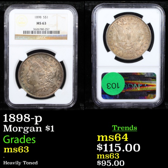 NGC 1898-p Morgan Dollar $1 Graded ms63 By NGC