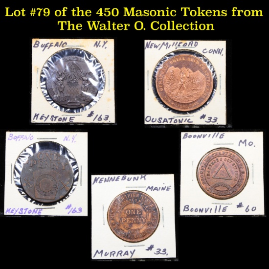 Lot #79 of the 450 Masonic Tokens from The Walter O. Collection