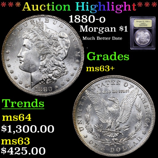 ***Auction Highlight*** 1880-o Morgan Dollar $1 Graded Select+ Unc By USCG (fc)