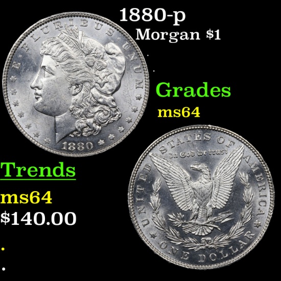 1880-p Morgan Dollar $1 Grades Choice Unc