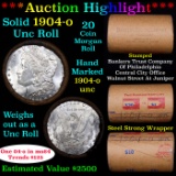 ***Auction Highlight*** Full solid date 1904-o Uncirculated Morgan silver dollar roll, 20 coins (fc)