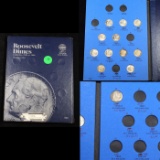 Partial Roosevelt Dime Book 1946-1950  12 coins