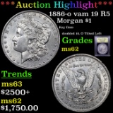 ***Auction Highlight*** 1886-o vam 19 R5 Morgan Dollar $1 Graded Select Unc By USCG (fc)