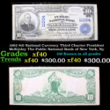 1902 $10 National Currency Third Charter President McKinley The Public National Bank of New York, Ny