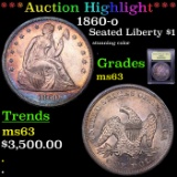 ***Auction Highlight*** 1860-o Seated Liberty Dollar $1 Graded Select Unc By USCG (fc)