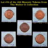 Lot #76 of the 450 Masonic Tokens from The Walter O. Collection