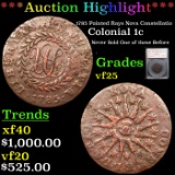 ***Auction Highlight*** 1785 Pointed Rays Nova Constellatio Colonial Cent 1c Graded vf25 By SEGS (fc