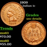 1909 Indian Cent 1c Grades Unc Details