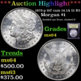 ***Auction Highlight*** 1878-p 8tf vam 14.1A I2 R5 Morgan Dollar $1 Graded Choice Unc By USCG (fc)