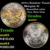 1879-s Rainbow Toned Morgan Dollar $1 Grades Choice+ Unc