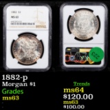 NGC 1882-p Morgan Dollar $1 Graded ms63 By NGC