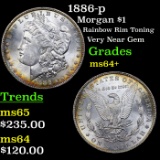 1886-p Morgan Dollar $1 Grades Choice+ Unc