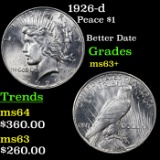 1926-d Peace Dollar $1 Grades Select+ Unc