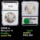 1898-o Morgan Dollar $1 Graded ms63 PQ By PCI